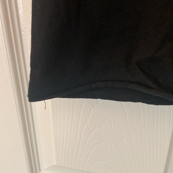 Ooh La Luxe Raw Hem Crop Top Crew Neck T Shirt Black - Picture 4 of 5